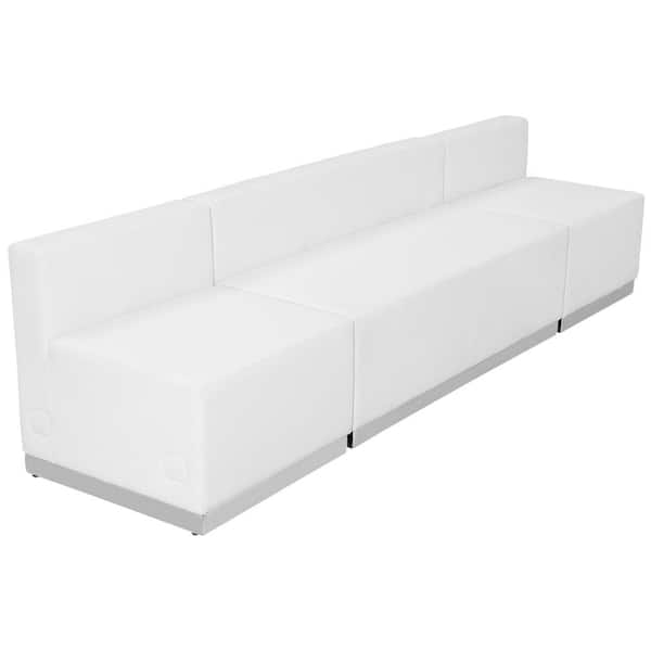 Flash Furniture Hercules Alon Series 3-Pieces White Leather Reception Configuration