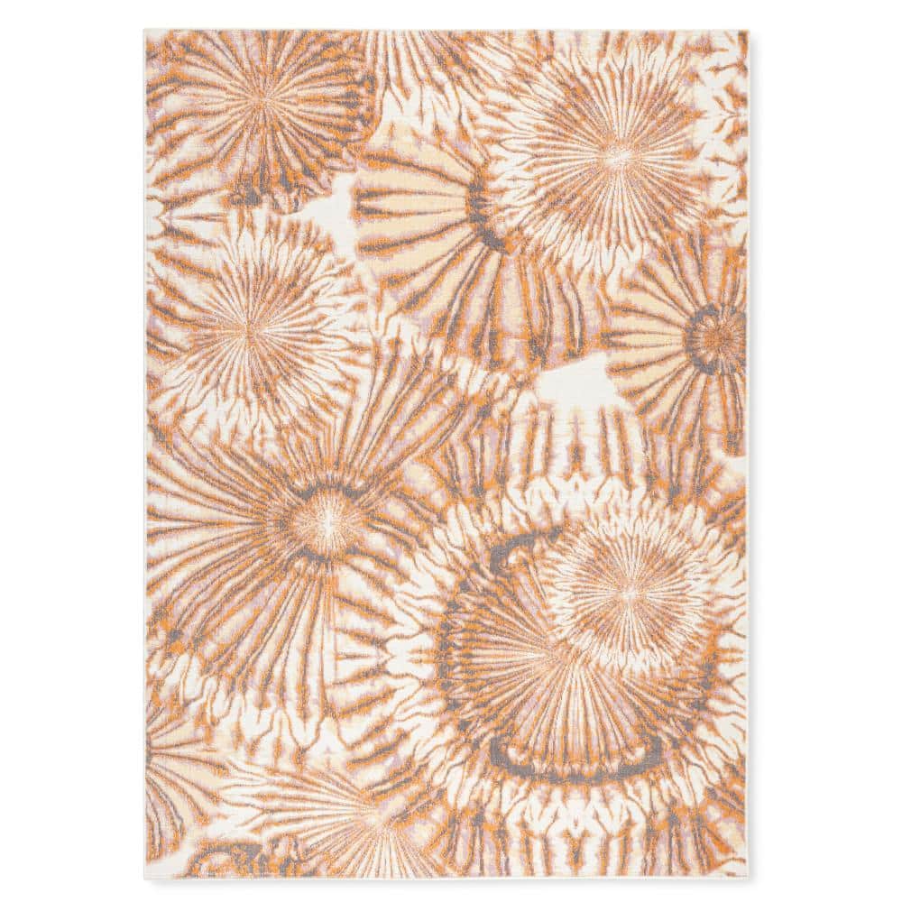 Tommy Bahama Shibori Summer Tie Dye Rust/Purple 3 ft. x 5 ft. Indoor ...
