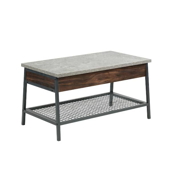 SAUDER Market Commons 35 in. Rich Walnut/Gray Medium Rectangle ...