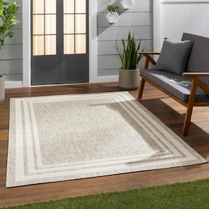 Thallo Light Grey 5 ft. x 8 ft. Traditional Indoor/Outdoor Area Rug
