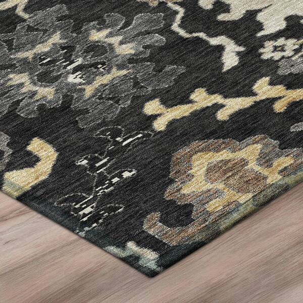 Chantille Machine Washable Indoor/Outdoor Abstract ACN3158 Black 5 ft. x 7 ft. 6 in. Area Rug