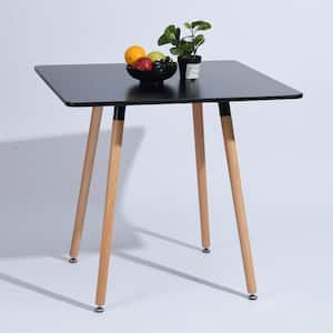 31.5 in. Black Dining Table Dining Room Furniture MDF Top