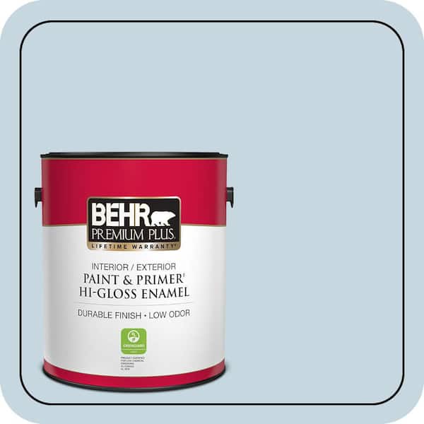 BEHR PREMIUM PLUS 1 gal. #S510-1 Prairie Sky Hi-Gloss Enamel Interior/Exterior Paint & Primer