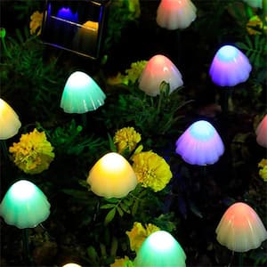 Multi-color 30 LEDs Light 19 ft. Outdoor Solar Waterproof Integrated LED Cute Mushroom-Shaped Fairy String -Light