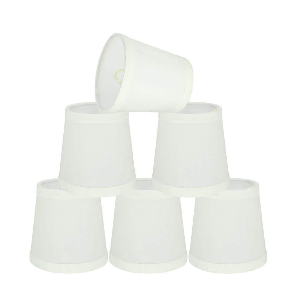 Off-White Cotton Empire Chandelier Lamp Shades Set of 6