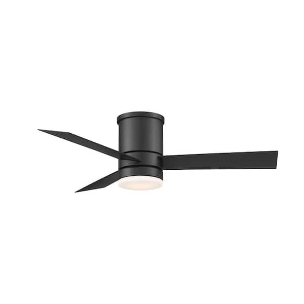 WAC Lighting San Francisco Indoor / Outdoor 3-Blade Smart Flush Mount Ceiling Fan 44in Matte Black w/3000K Integrated LED and Remote