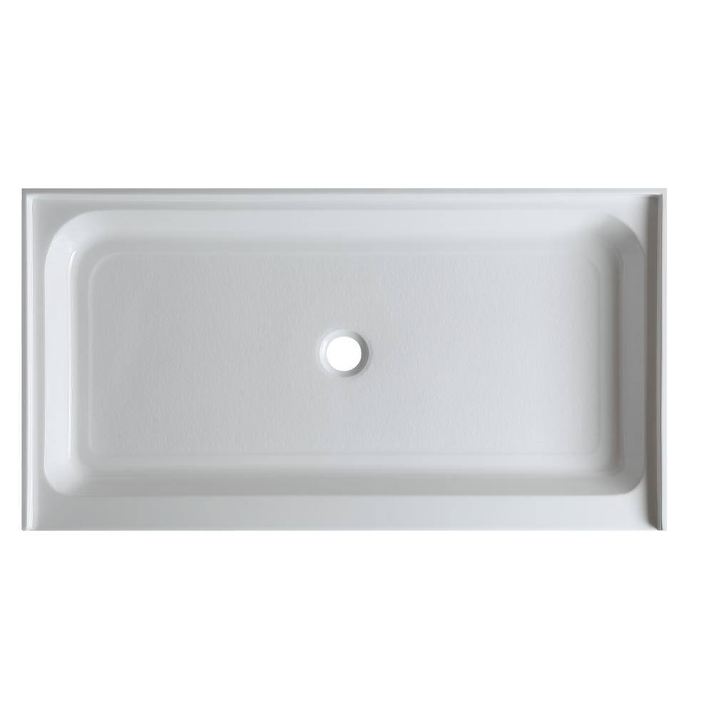 Glossy White 60" x 32" Acrylic and Fiberglass Shower Base