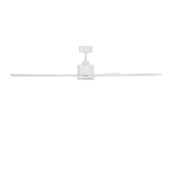 Size Matters 56 in. Smart Indoor/Outdoor Matte White Windmill Ceiling Fan with Remote