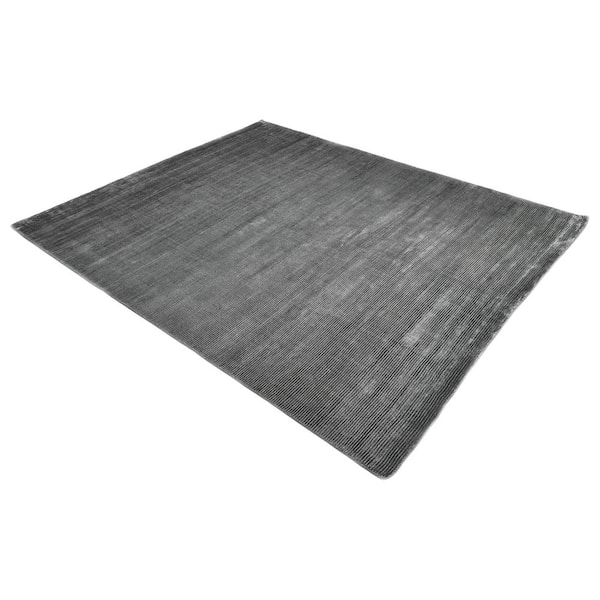Cordi Contemporary Solid Dark Gray 8 ft. x 10 ft. Hand-Knotted Area Rug
