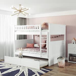 Henry White Full Over Full Separable Bunk Bed with Twin Size Trundle