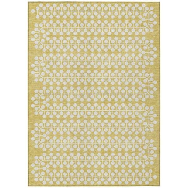 Chantille Machine Washable Indoor/Outdoor Abstract ACN2247 Gold 2 ft. 6 in. x 3 ft. 10 in. Area Rug