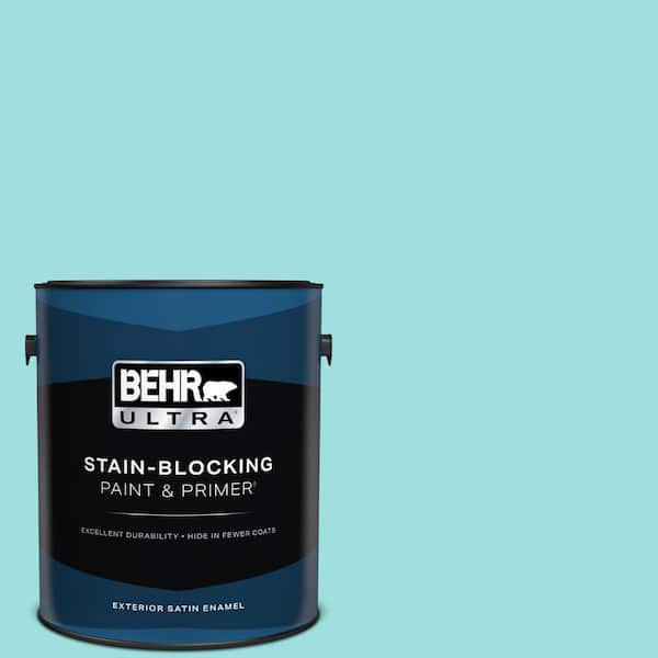 BEHR ULTRA 1 gal. #P460-2 Tropical Waterfall Satin Enamel Exterior Paint & Primer