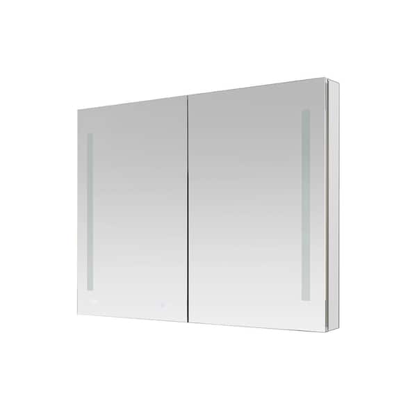 Royale 48 in W x 30 in. H Recessed or Surface Mount Medicine Cabinet with Bi-View Doors Royale 48 in W x 30 in. H Recessed or Surface Mount Medicine Cabinet with Bi-View Doors