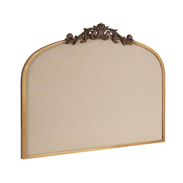 Kate and Laurel Arendahl 24 in. x 30 in. Gold Metal Framed Fabric Memo Board
