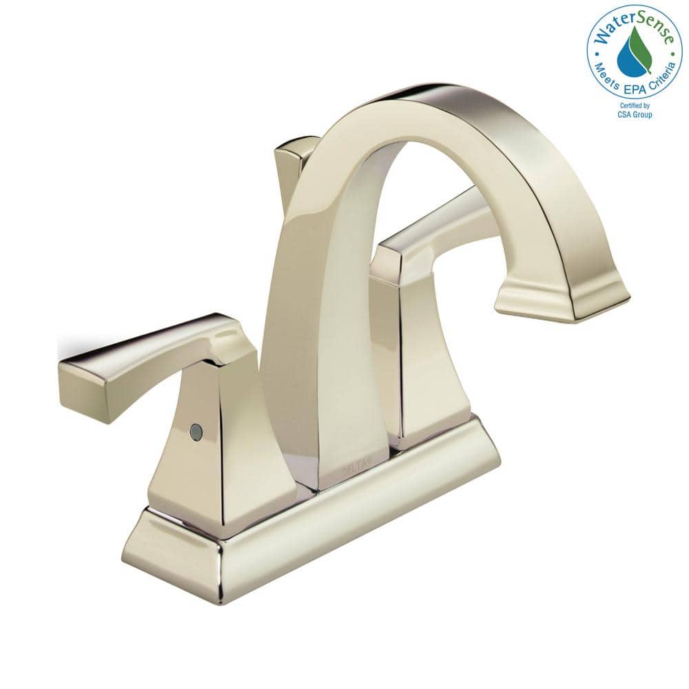 Dryden 4 in. Centerset 2-Handle Bathroom Faucet with Metal Drain Assembly in Polished Nickel price history on PriceWatchPro