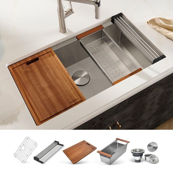 Ruvati Roma 28 in. Undermount Single Bowl 16-Gauge Stainless Steel