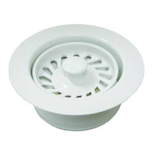 Push-In Kitchen Garbage Disposal Assembly (Flange/Stopper/Strainer) in Polar White
