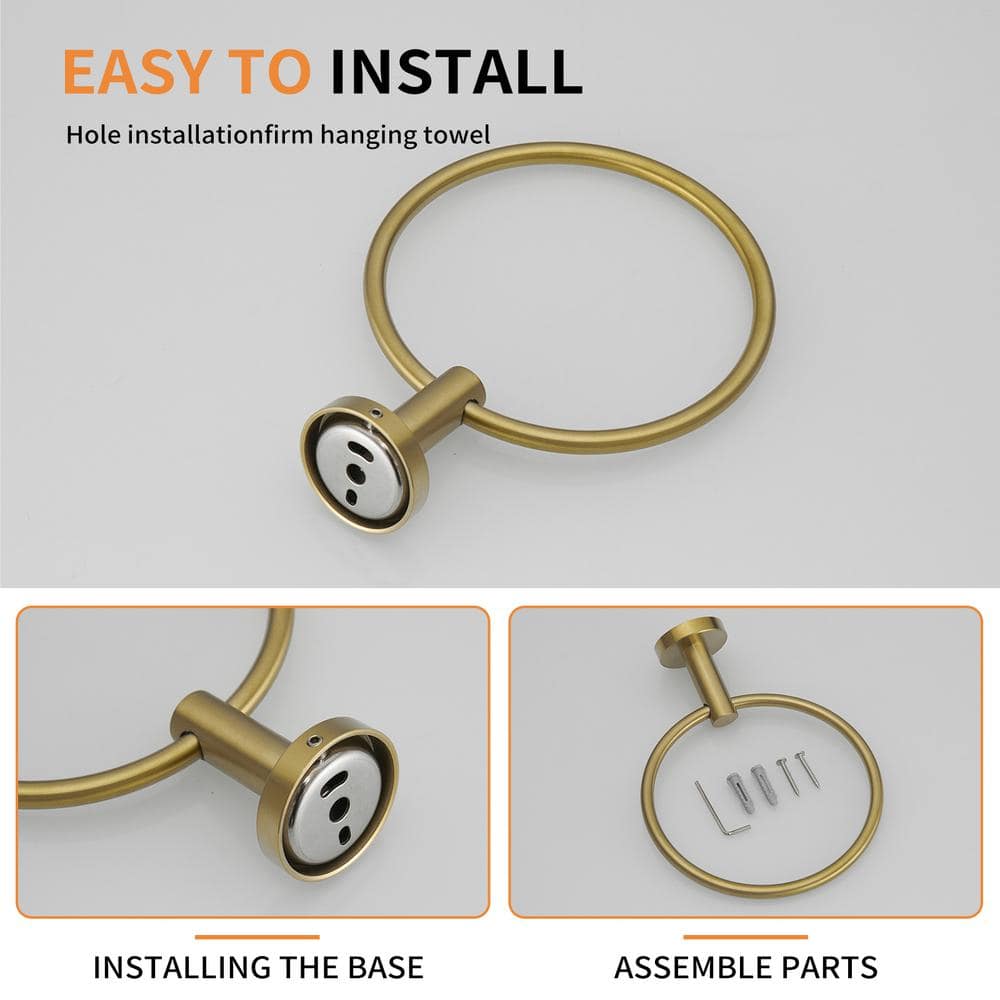 Brushed Gold Stainless Steel Bathroom Hardware Set