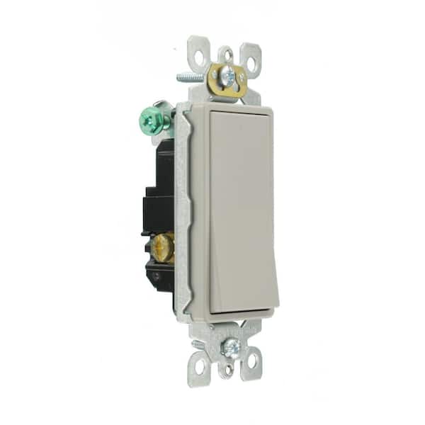Decora 15 Amp 3-Way Rocker Switch, Gray 5603-2GS