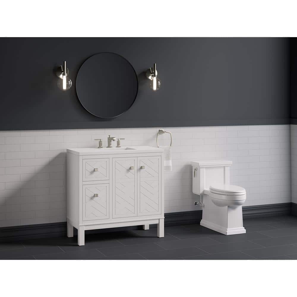 Beauxline Traditional 36-Inch White Quartz Bathroom Vanity Set
