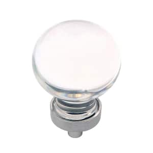 Crystal Palace 1-3/8 in. Dia Glass with Satin Nickel Finish Cabinet Knob (10-Pack)