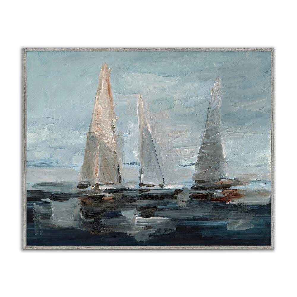 Painterly Sailboat Trio by Ethan Harper Gray Framed Typography Giclee Art Print 16 in. x 20 in. price history on PriceWatchPro