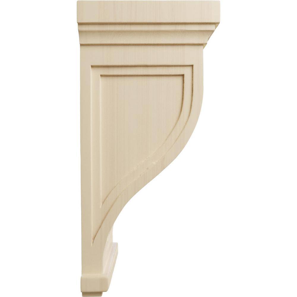 17" Tall Unfinished Rubberwood Traditional Recessed Corbel