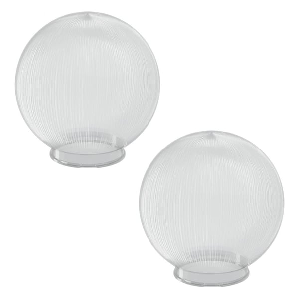 SOLUS 10 in. Prismatic Acrylic Clear Globe with 3.94 in. Twist Lock Neck (2-Pack) - Fixture Not Included
