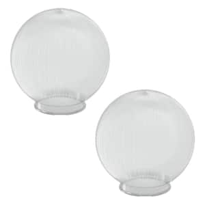 10 in. Dia Globes Clear Prismatic Acrylic with 3.91 in. Outside Diameter Fitter Neck (2-Pack)