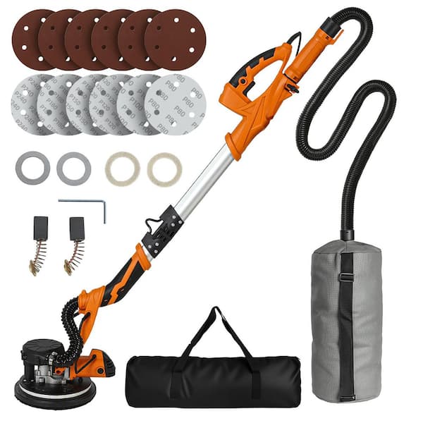 1/4 in. x 0.8 ft. x 5.8 ft.Electric Drywall Sander with Vacuum Dust Collection,LED Working Lights,Extendable Rod,Orange