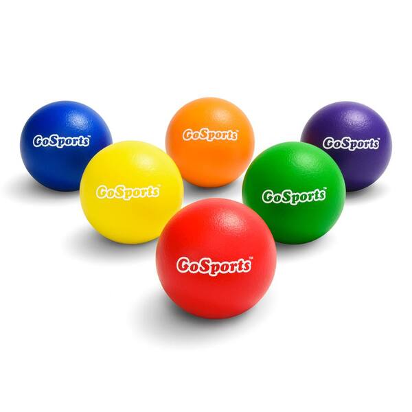 GoSports 7 in. GoSports Soft Skin Foam Playground Dodgeballs for Juniors/Adults with Mesh Carry Bag (6-Pack)