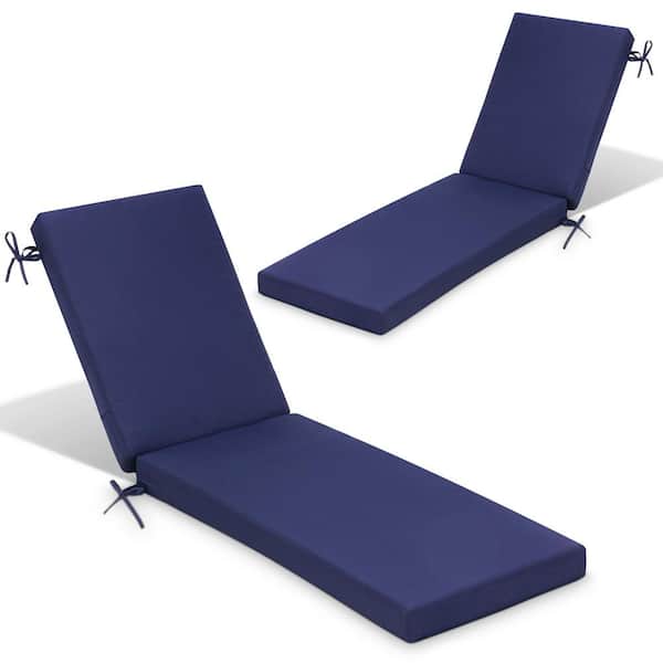 Unbranded 71.5 in. x 20.5 in. 2-Piece Outdoor Chaise lounge Cushion in Navy Blue