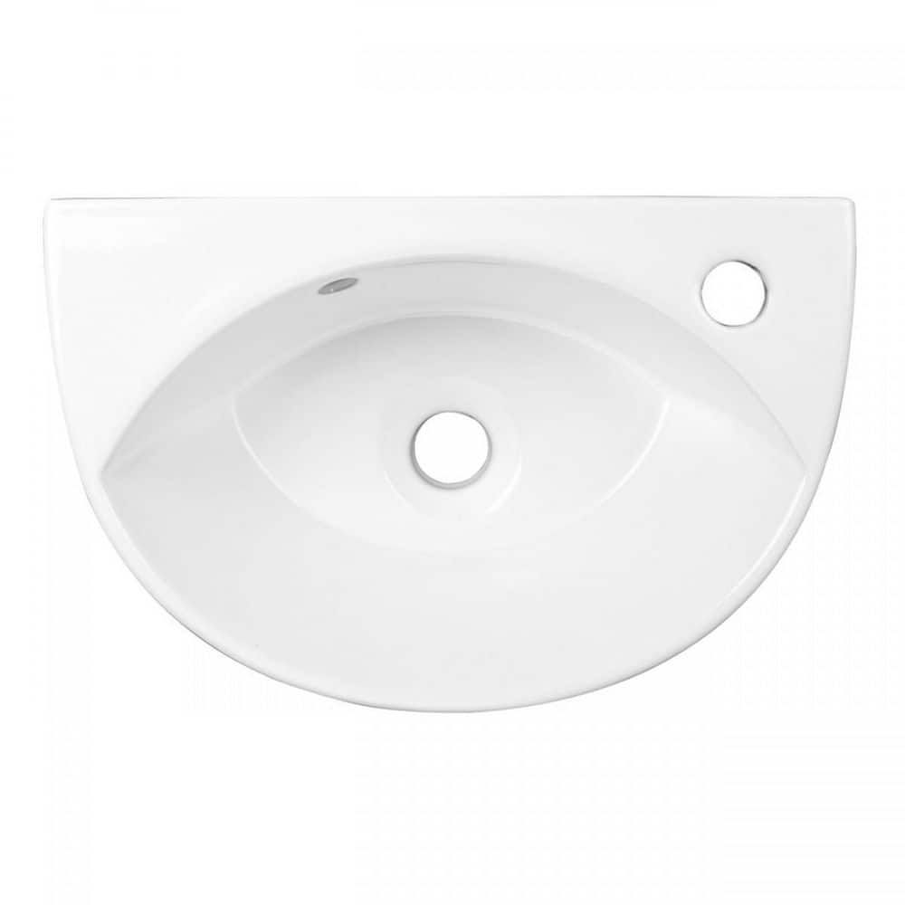 Juniper White Ceramic Wall-Mount Bathroom Sink with Reno-Gloss Finish