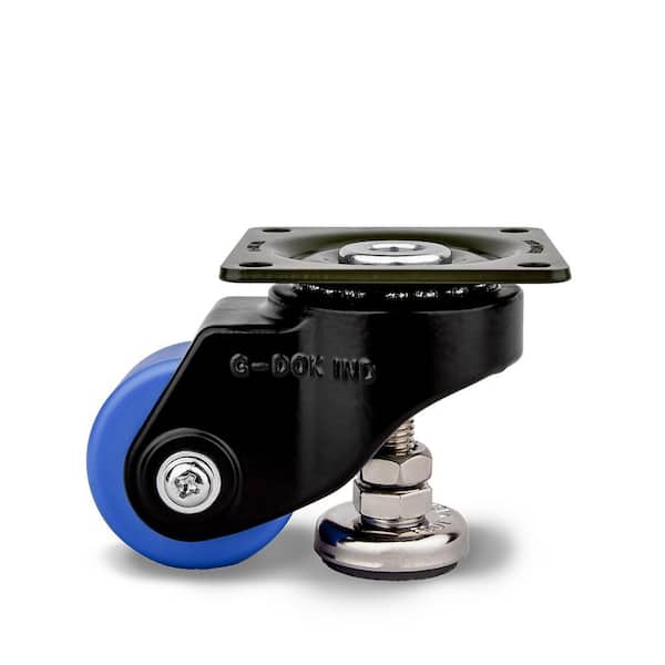 GDL 2 in. MC Nylon Swivel Flat Black Plate Mounted Leveling Caster with 330 lb. Load Rating