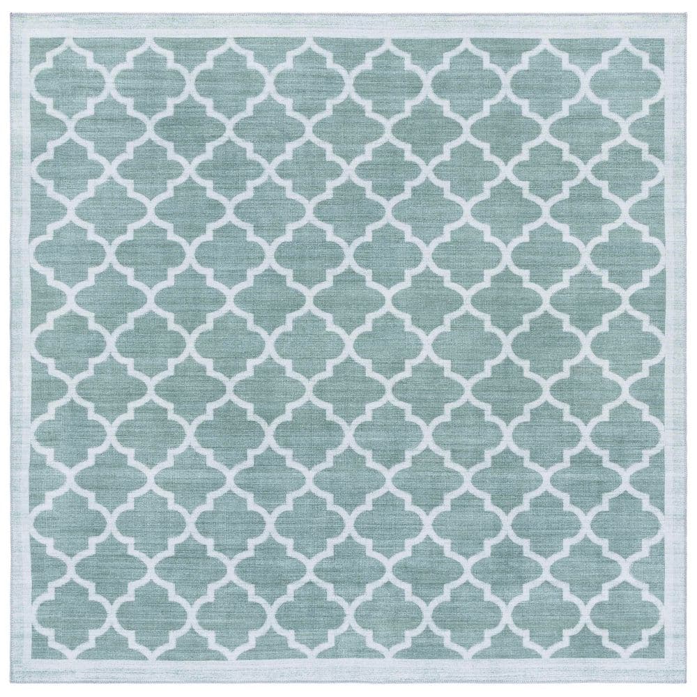 Arizona 6 ft. x 6 ft. Sage/Ivory Machine Washable Border Geometric Trellis square Area Rug price history on PriceWatchPro