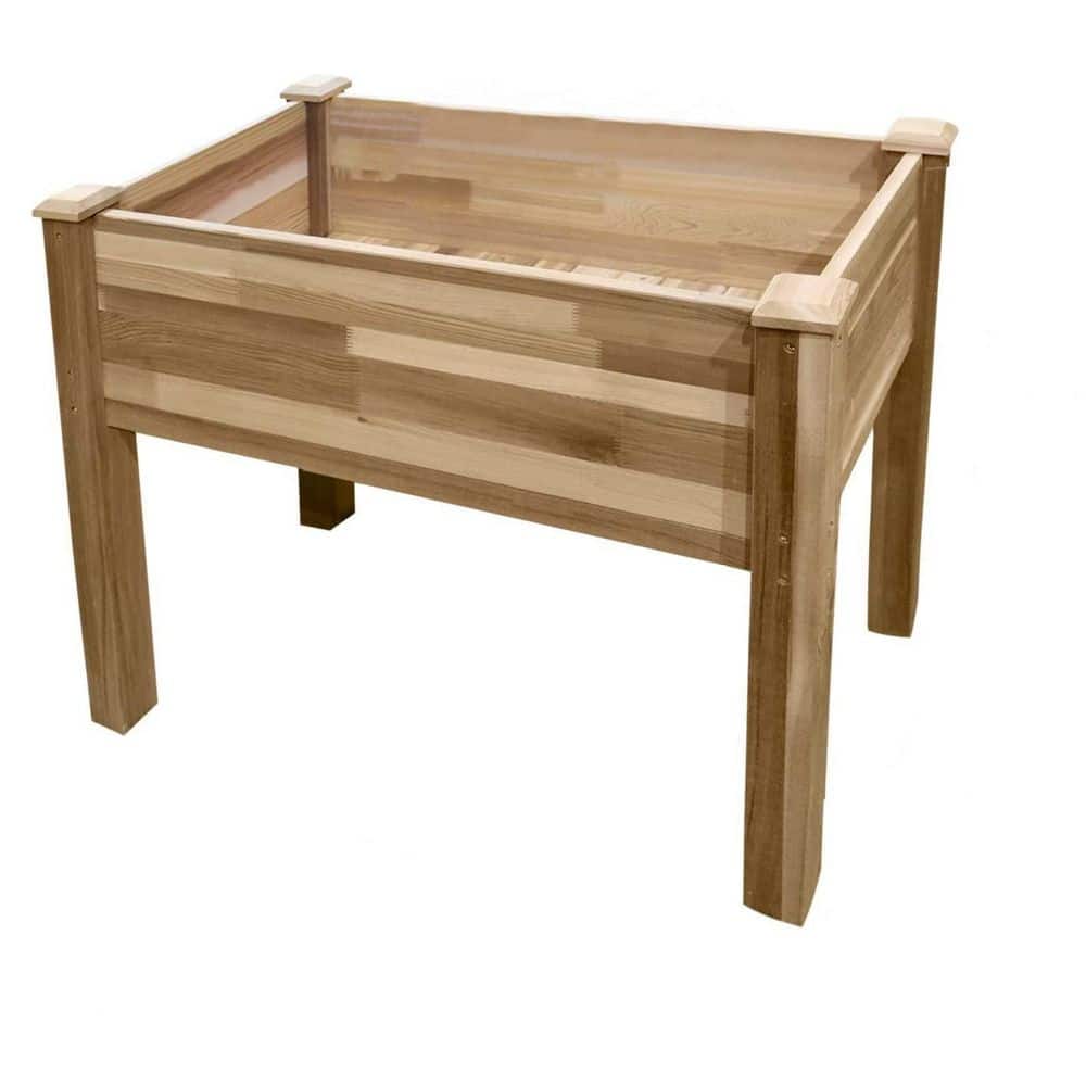 Raised Canadian Cedar Garden BedRaised Wood Planters for Growing Fresh Herbs, Vegetables, Other
