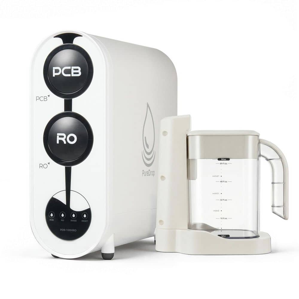 Under Sink Reverse Osmosis Water Filter with Countertop Pitcher, 100GPD Tankless RO Water Filtration System