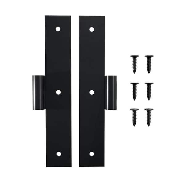 SteelTek Center Hinge with 0 in. Offset w/ Installation Screws (Sold as Pair), 304 Stainless Steel, Powder Coated Black