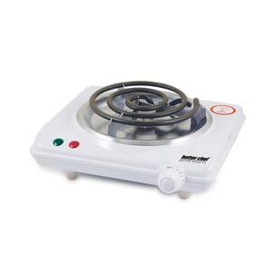 Single Burner 7 in. White Electric Portable Countertop Hot Plate with Thermostat