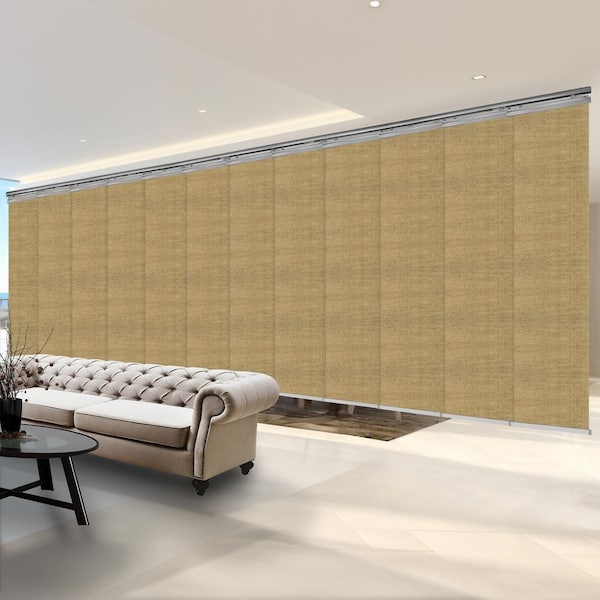 EMOH Medallion 140 in. x 260 in. W x 94 in. L Adjustable 12-Panel, Satin Nickel Double Rail Panel Track with 23.5 in. Slates