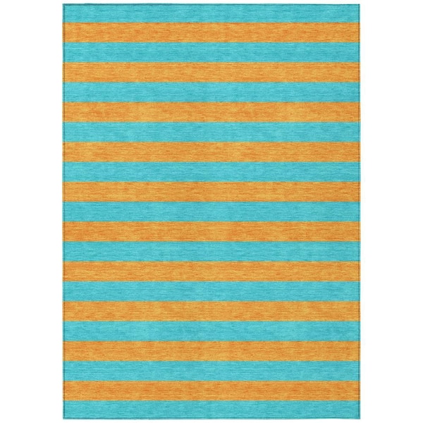 Chantille ACN530 Aqua 2 ft. 6 in. x 3 ft. 10 in. Machine Washable Indoor/Outdoor Geometric Area Rug