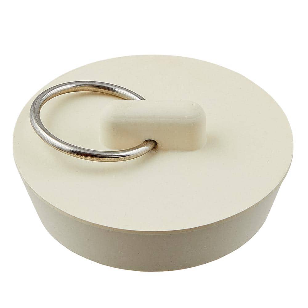 Rubber Sink Plug, White Drain Stopper Fit 1-5/8 to 1-3/4 Drain