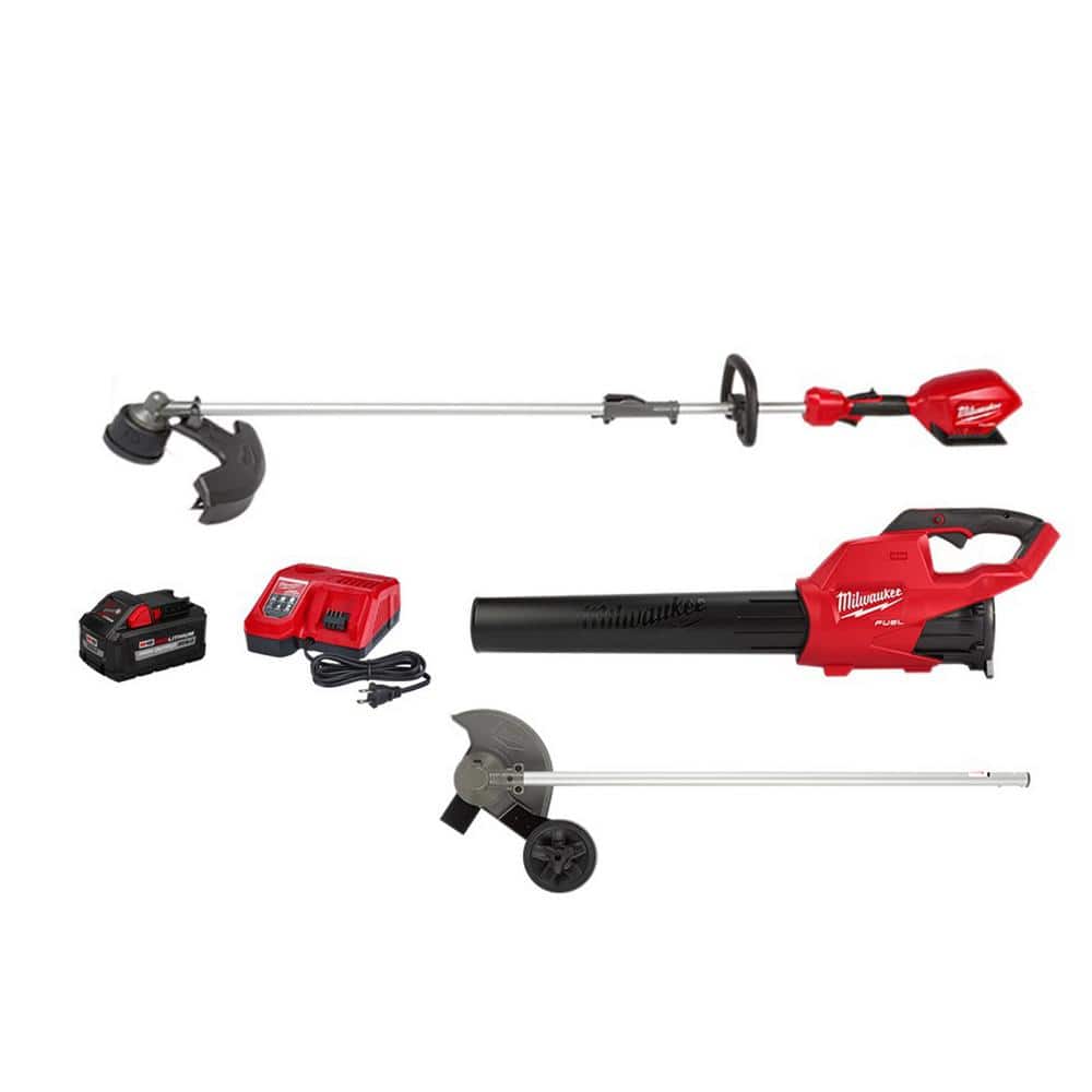 Milwaukee M18 FUEL 18-Volt Lithium-Ion Brushless Cordless QUIK-LOK String Trimmer/Blower Combo Kit with Edger Attachment(3-Tool) -  3000-21-&-EDGER