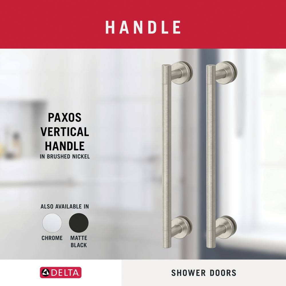 Paxos 60" Frameless Nickel Sliding Shower Door with Clear Glass