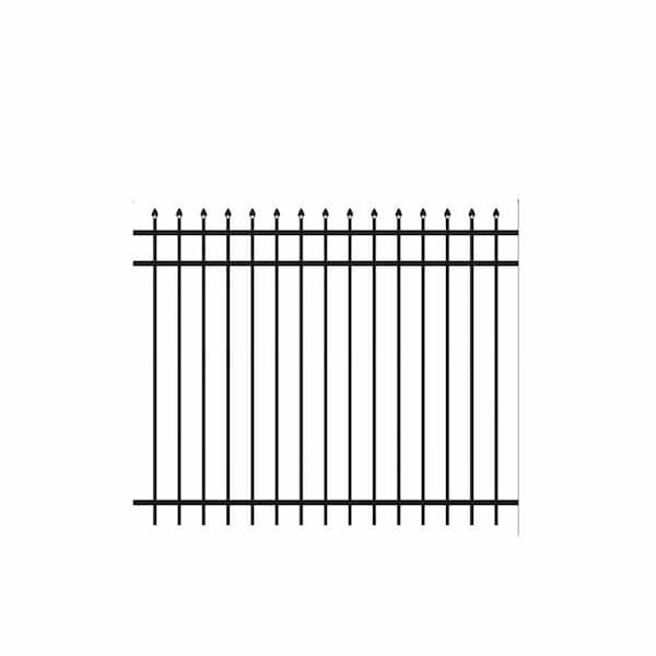 Barrette Outdoor Living Cascade Standard-Duty 5 ft. H x 6 ft. W Black Aluminum Pre-Assembled Fence Panel