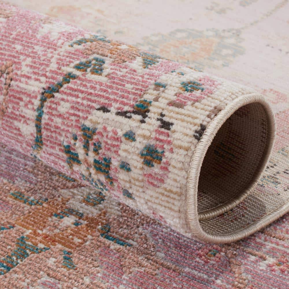 Elva Lavender and Gold Rectangular Synthetic Area Rug