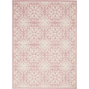 Jubilant Ivory/Pink 6 ft. x 9 ft. Moroccan Farmhouse Area Rug