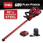 Flex-Force 24 in. 60-Volt Max Lithium-Ion Cordless Hedge Trimmer - 2.5 Ah Battery and Charger Included