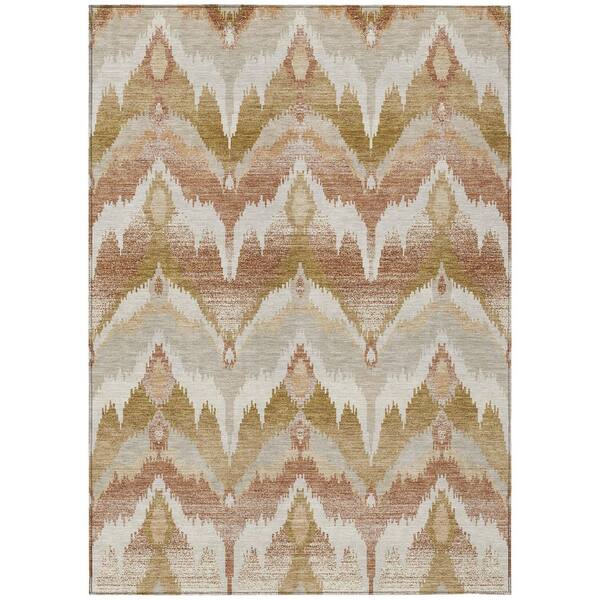 Chantille Machine Washable Indoor/Outdoor Abstract ACN2926 Rust 10 ft. x 14 ft. Area Rug