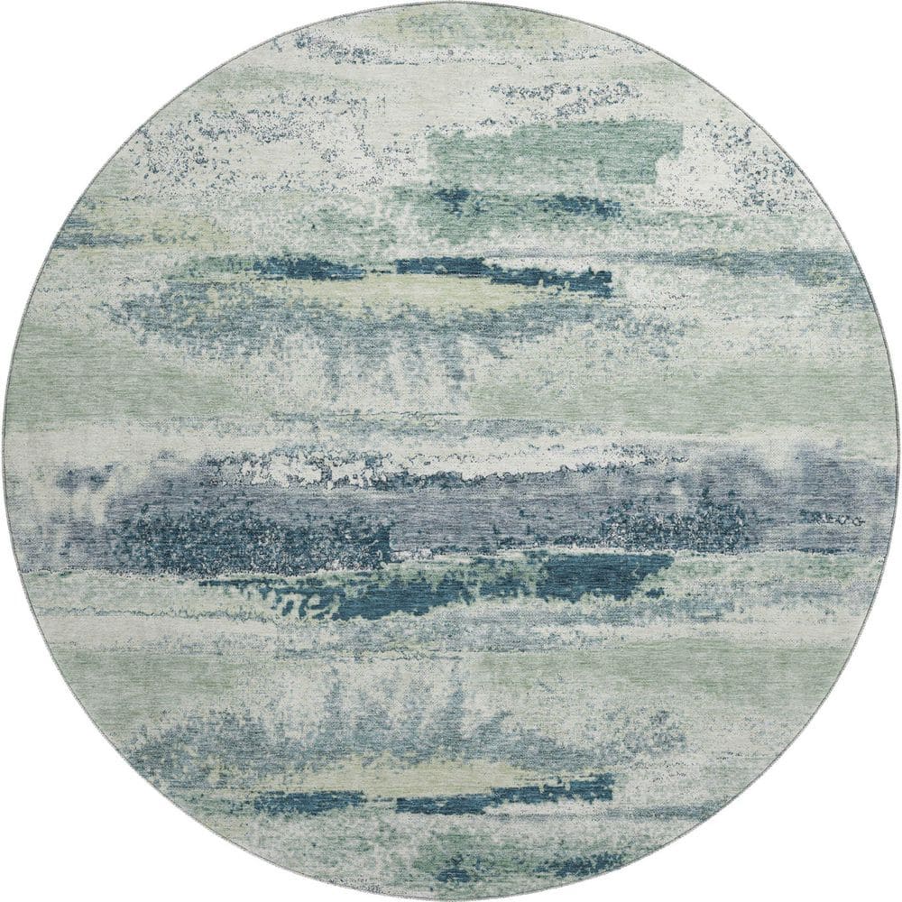 Mayfield Premium Machine Washable Abstract AMF942 Mint 8 ft. x 8 ft. Round Rug price history on PriceWatchPro